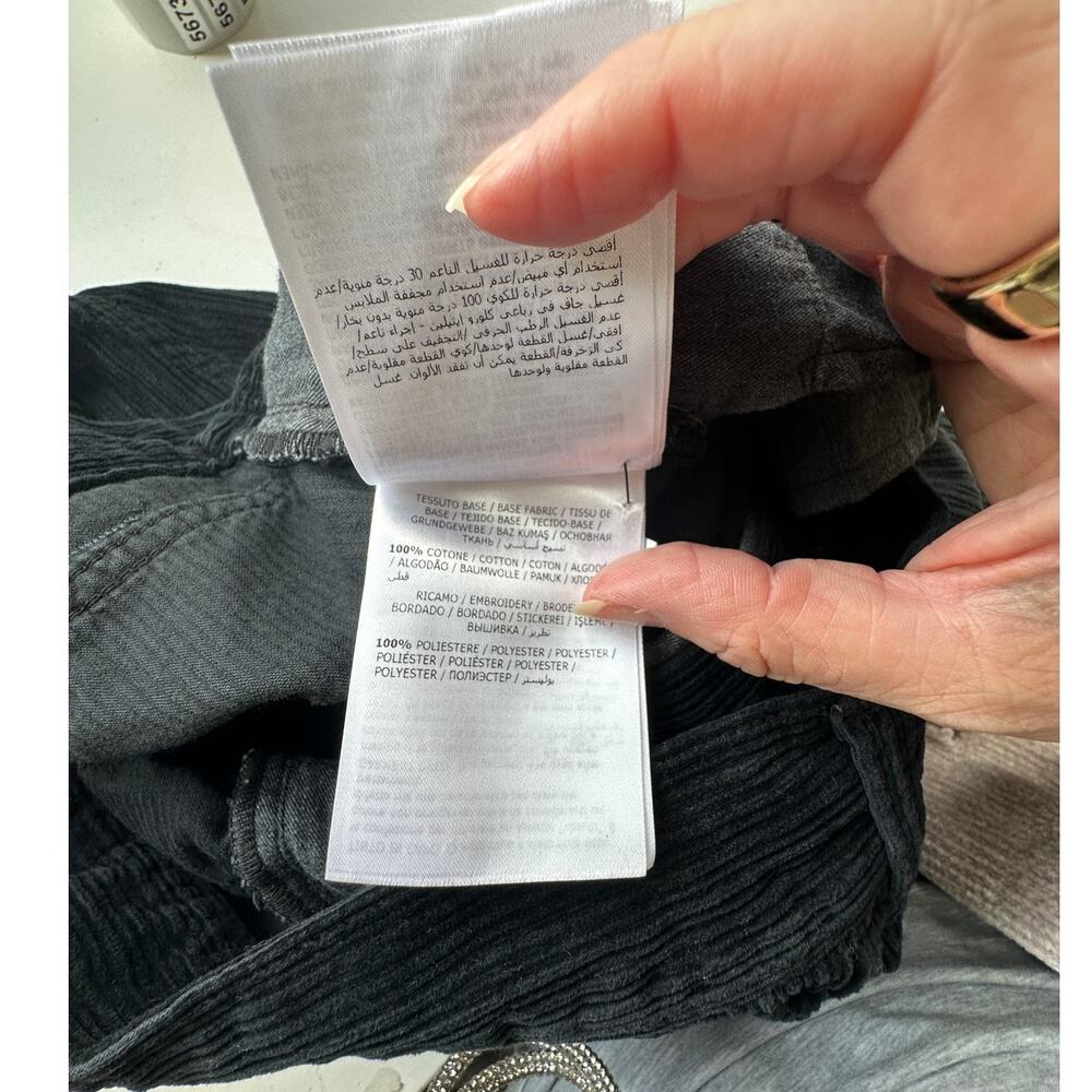 NWT Moncler 7 Fragment Corduroy Pants Black Men’s 50 Side Code Print - Picture 9 of 16